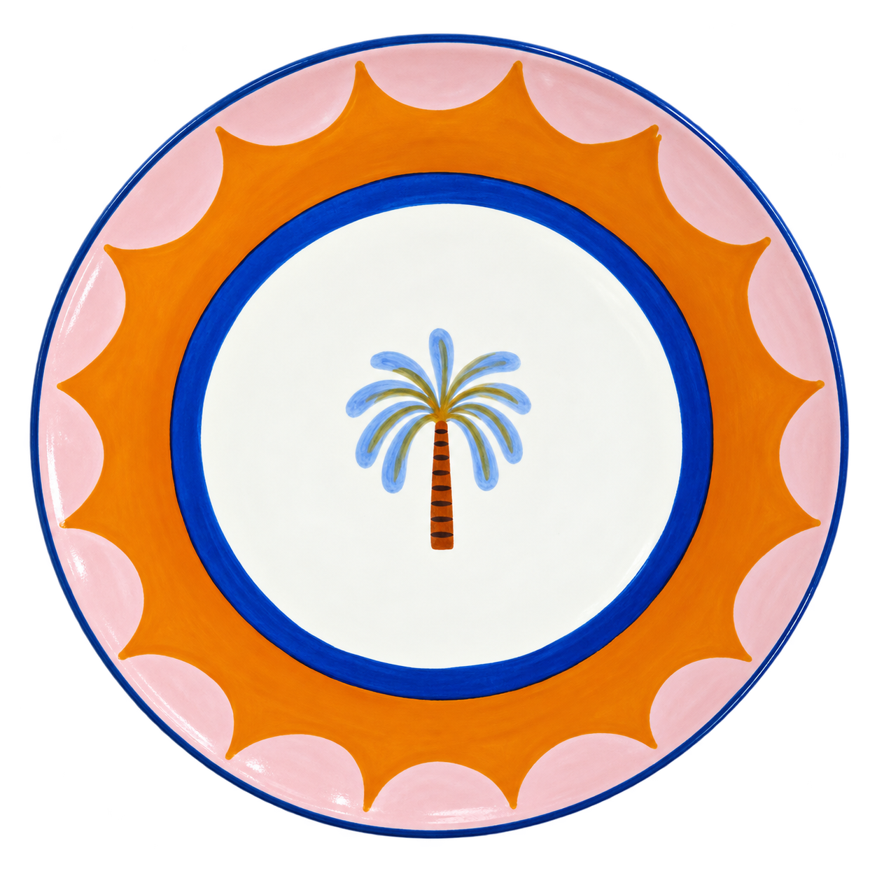Colourful palm tree decorative plate