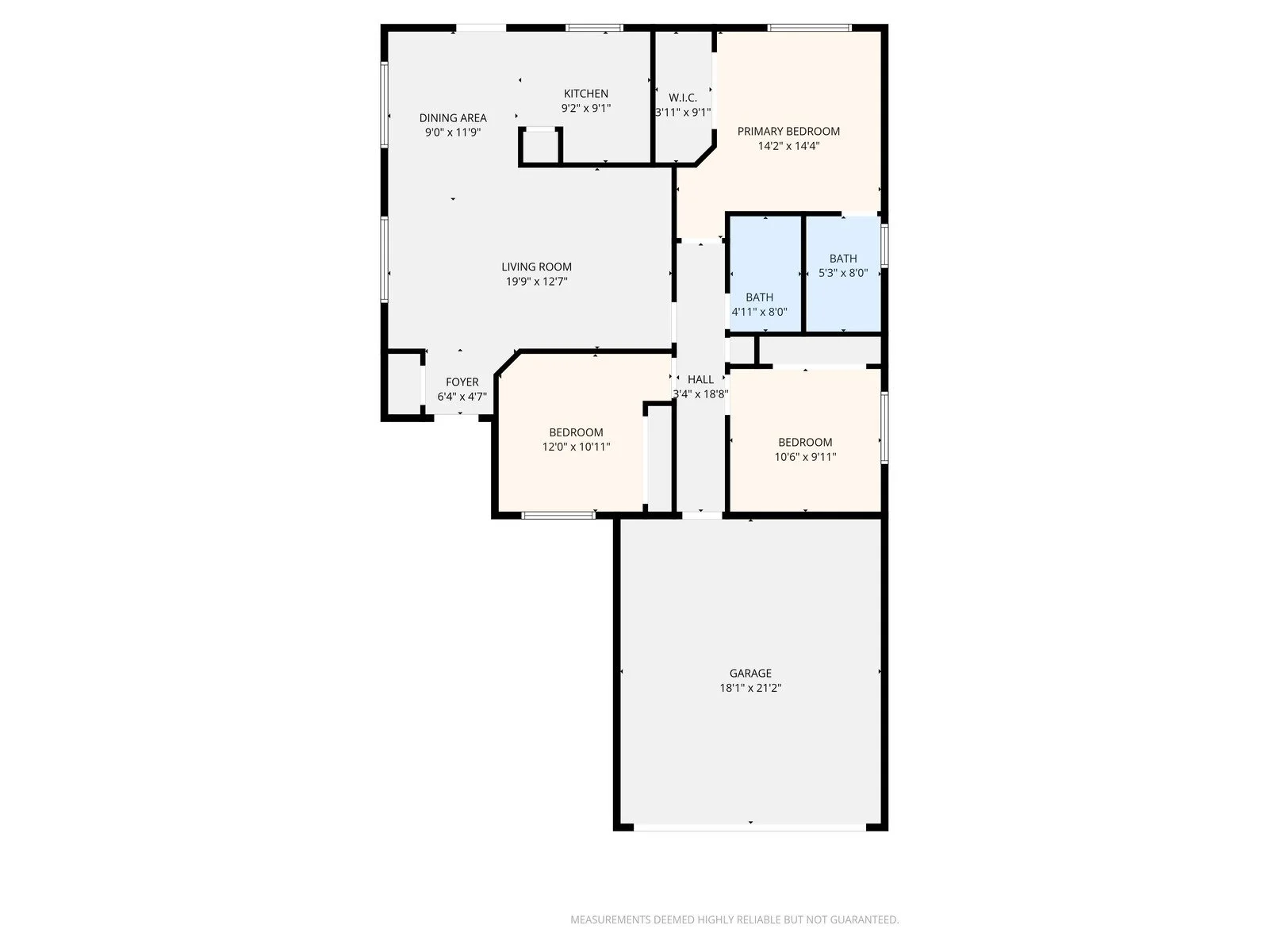 Detailed floor plan of a Glendale home showing room layout and measurements