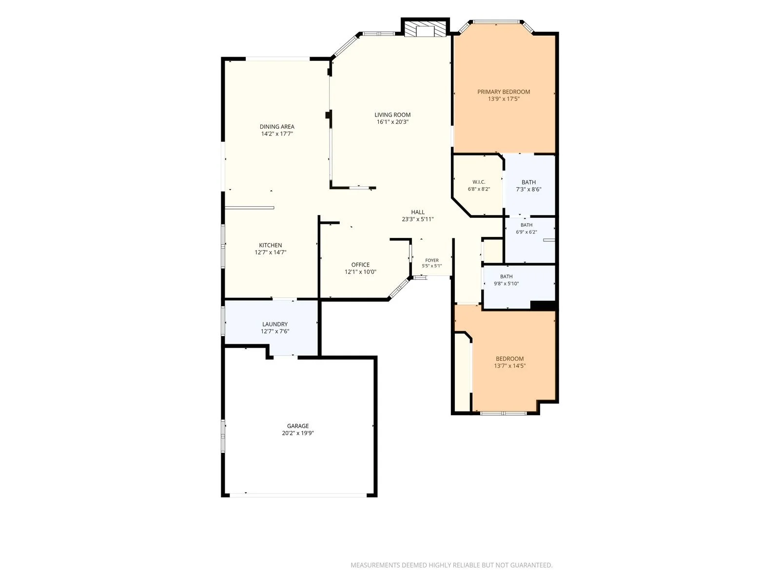 Detailed floor plan of a Peoria home showing room layout and measurements