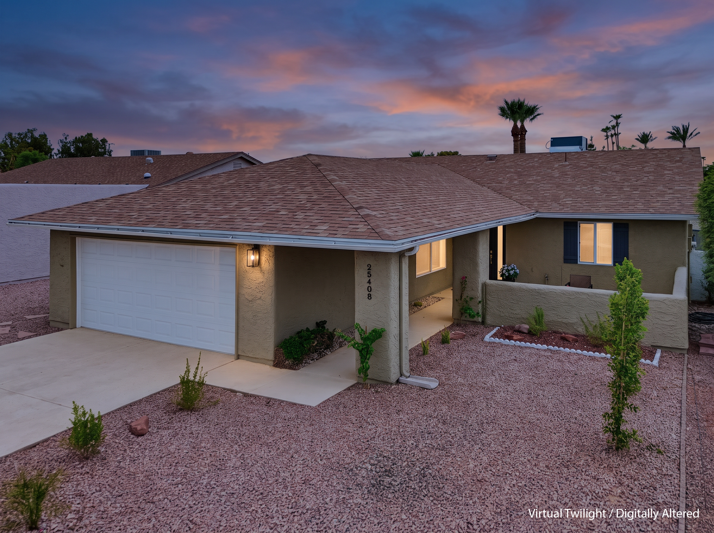 Same exterior converted to digital twilight