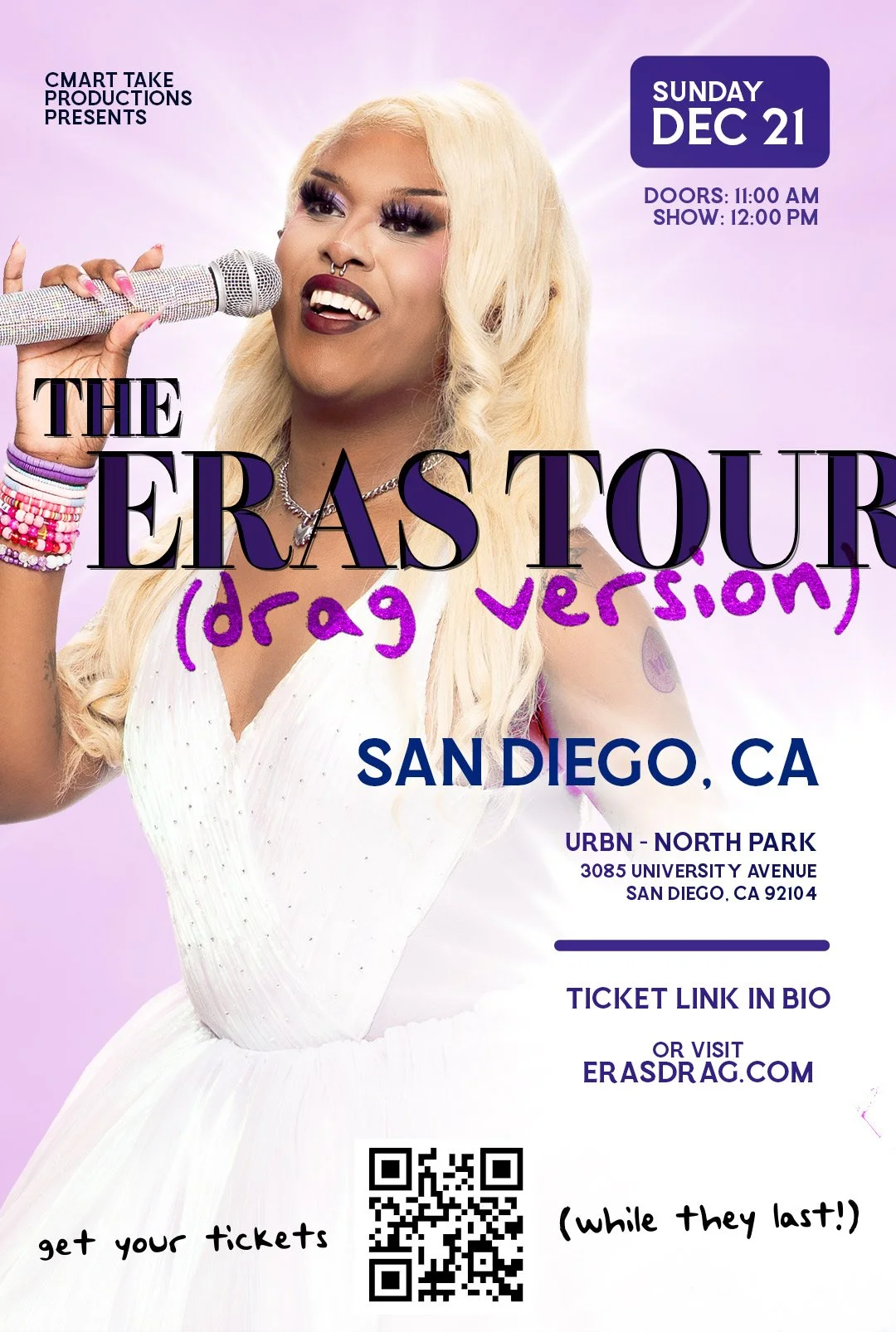 A San Diego banner featuring drag performer Die Anna.