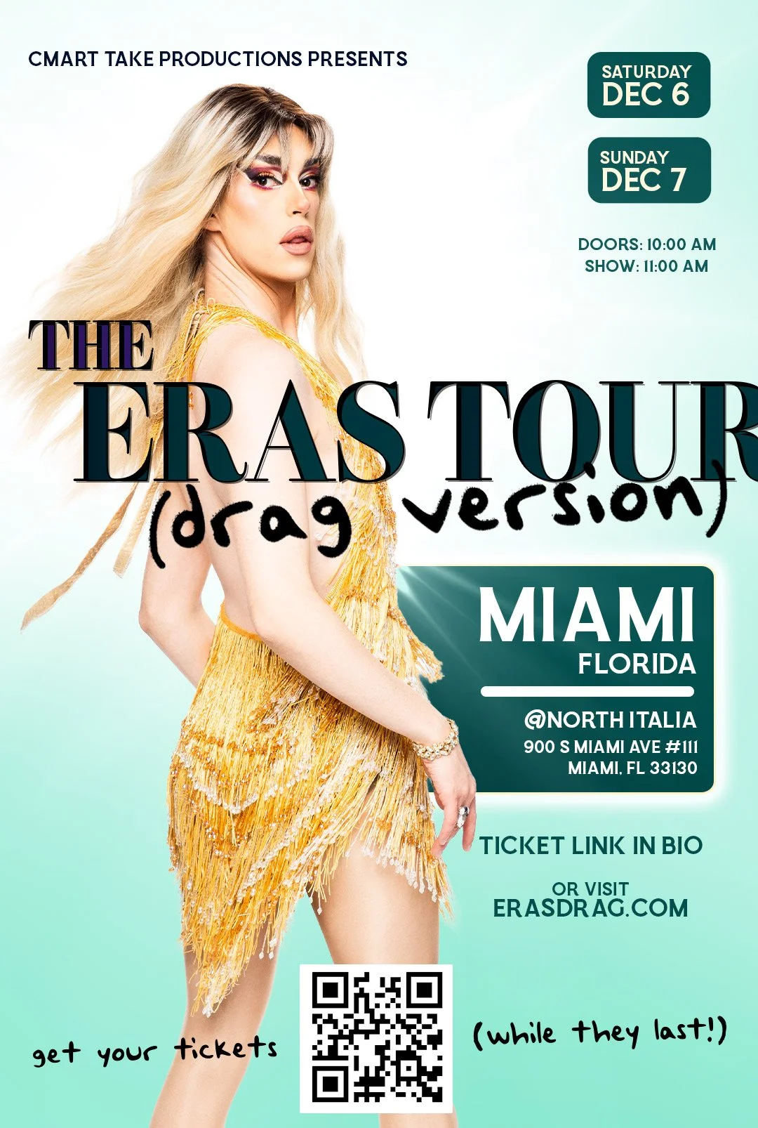 A Miami promotional banner featuring drag performer Lorelei.