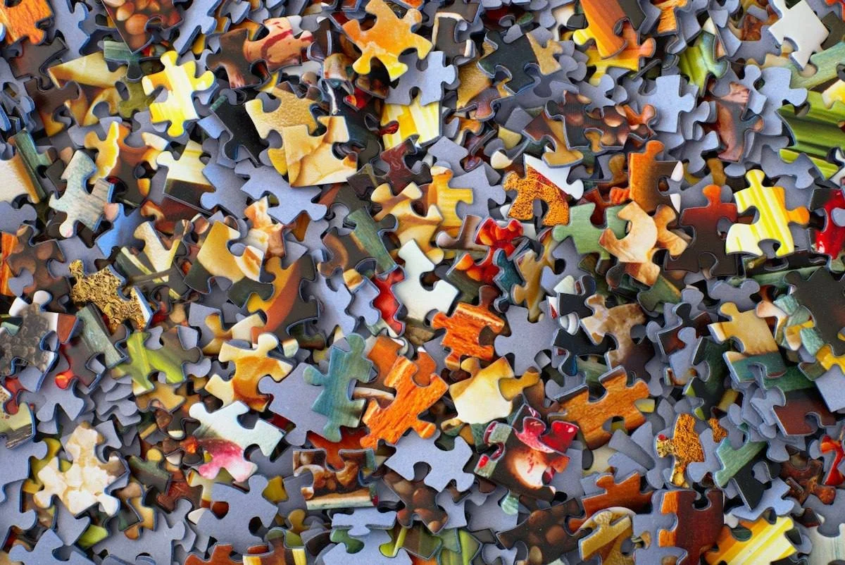 Stack of jigsaw puzzle pieces