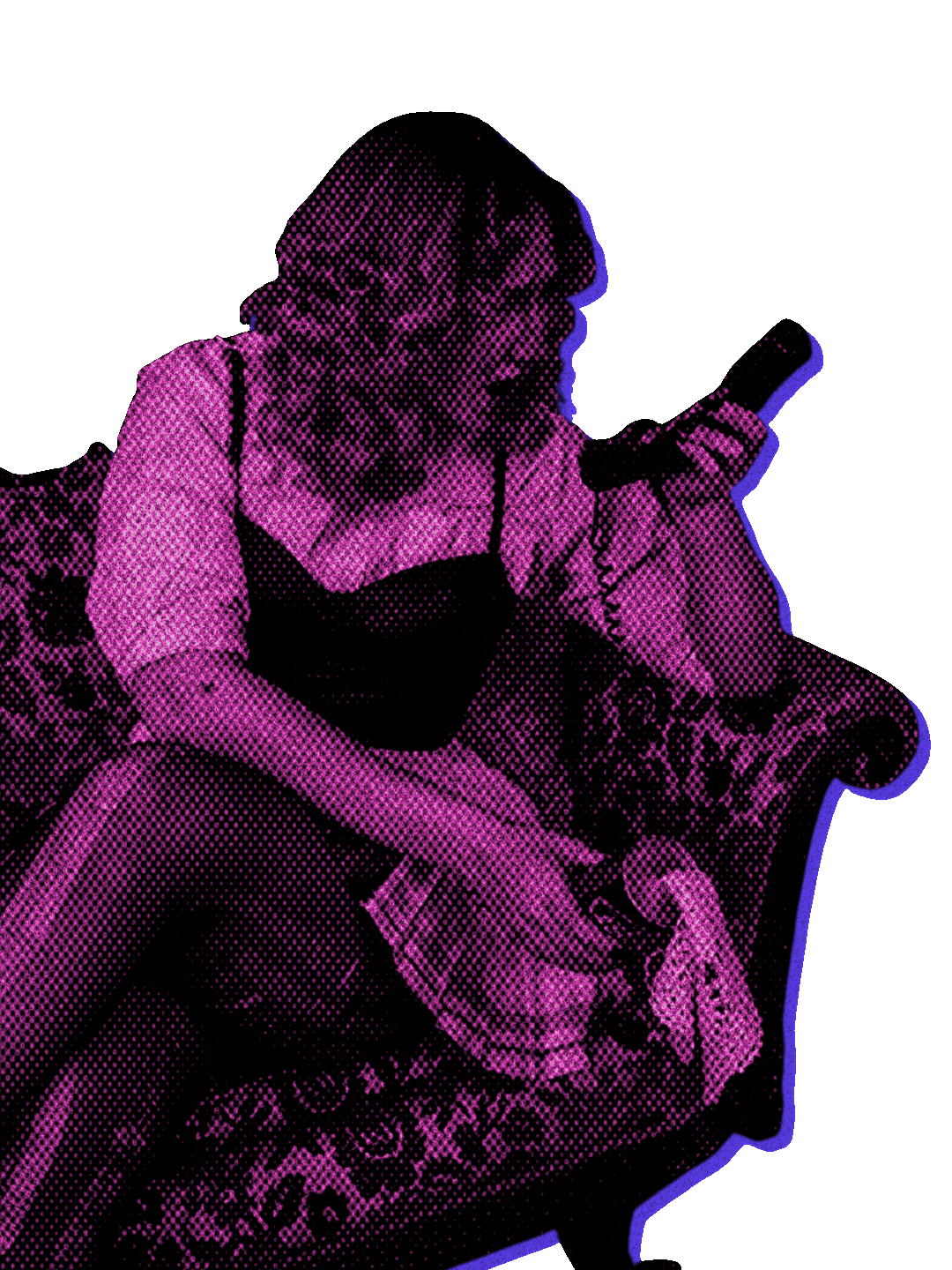 Glitter image of Beatrice holding up a phone