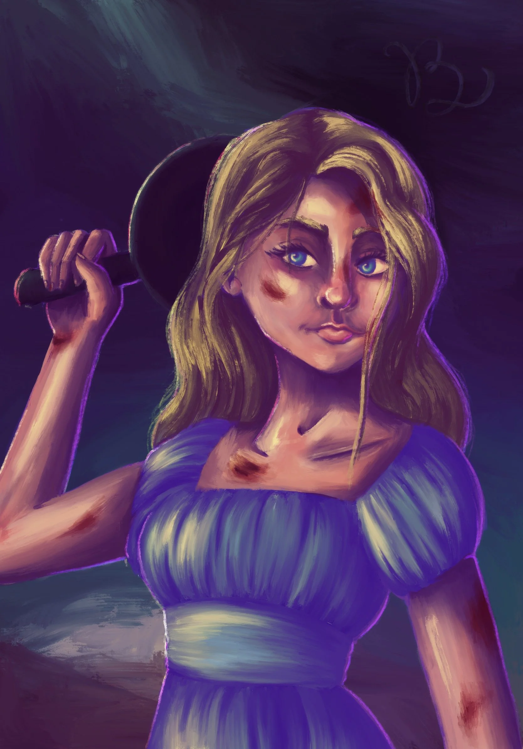 Halfbody character illustration example