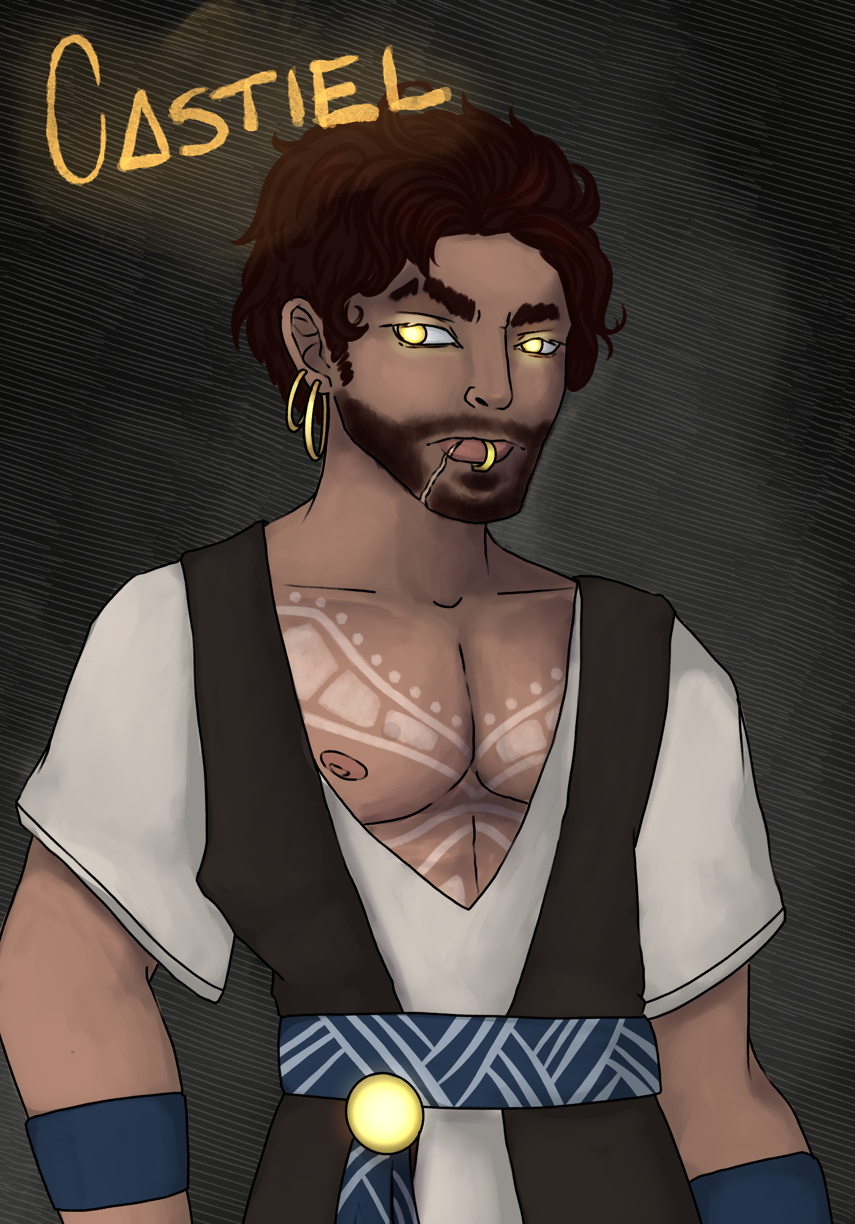 Halfbody character illustration example