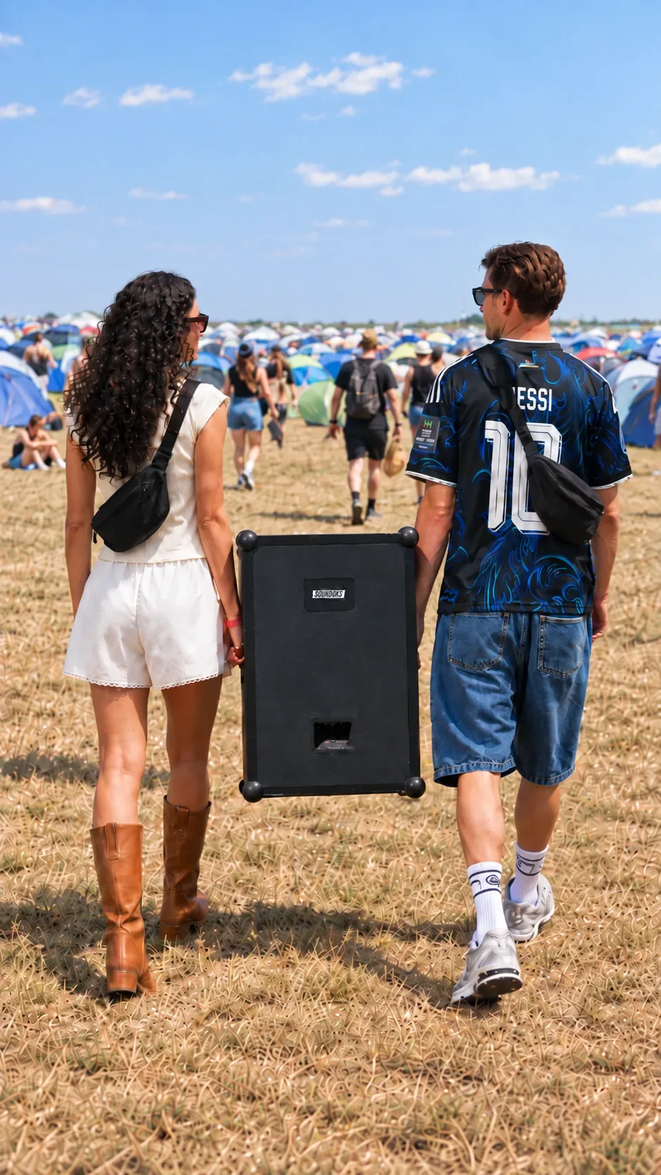 Afhentning af Soundboks tæt på festivalen