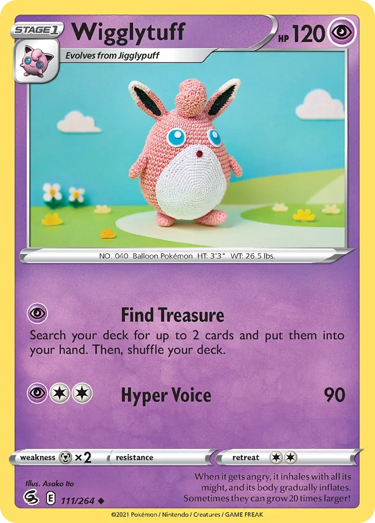 Wigglytuff 111 Pokemon card from Fusion Strike set