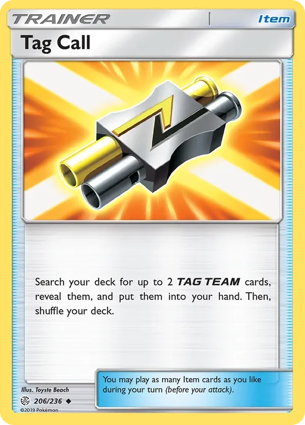 Card 206 Pokémon card from Cosmic Eclipse set