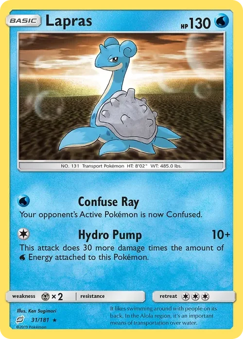 31/181 Lapras Rare Pokemon Card