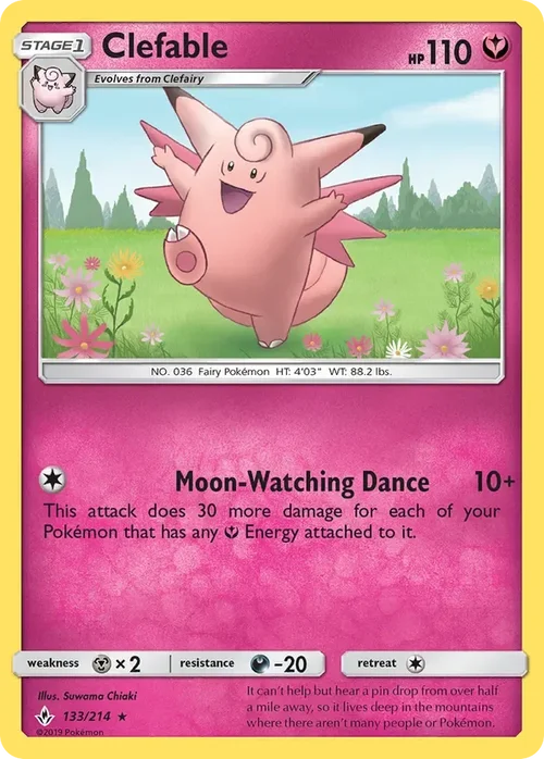 133/214 Clefable Rare Pokemon Card