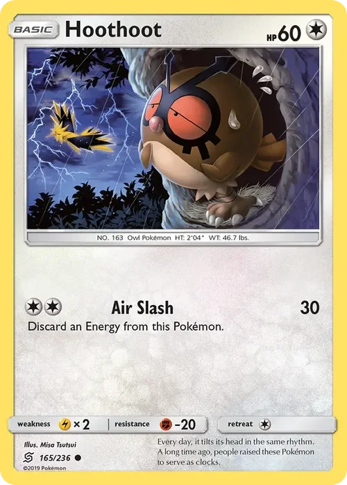 165/236 Hoothoot Common Pokemon Card
