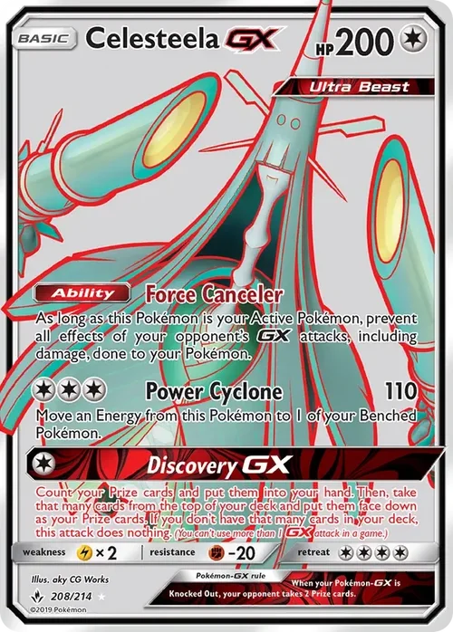 208/214 Celesteela GX Full Art Ultra Rare Pokemon Card