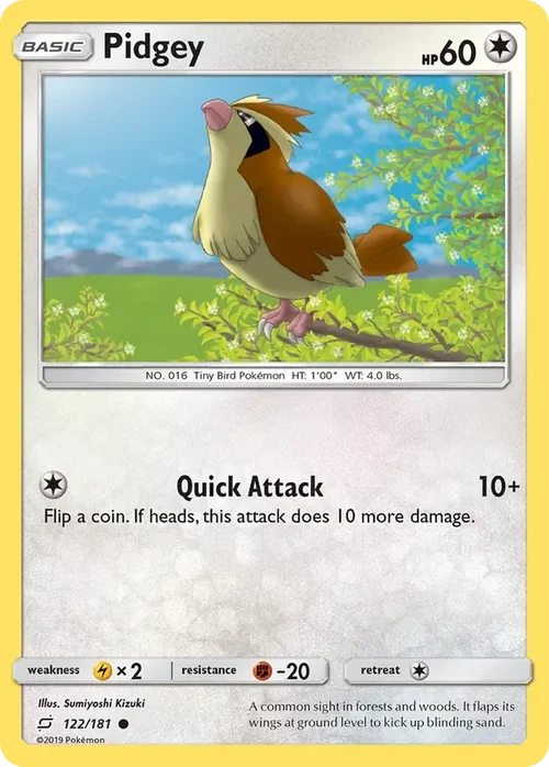 122/181 Pidgey Common Pokemon Card