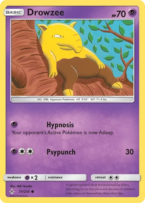 71/214 Drowzee Common Pokemon Card