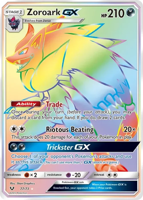 77/73 from Shining Legends Rainbow Rare Pokemon Card