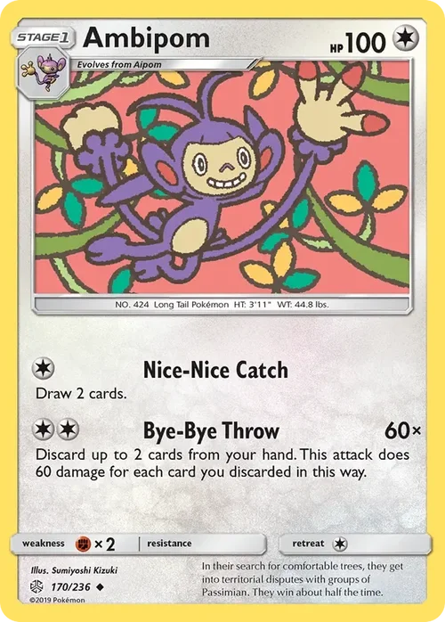 170/236 Ambipom Uncommon Pokemon Card