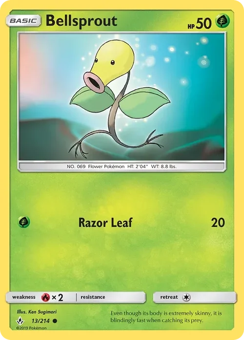 13/214 Bellsprout Common Pokemon Card