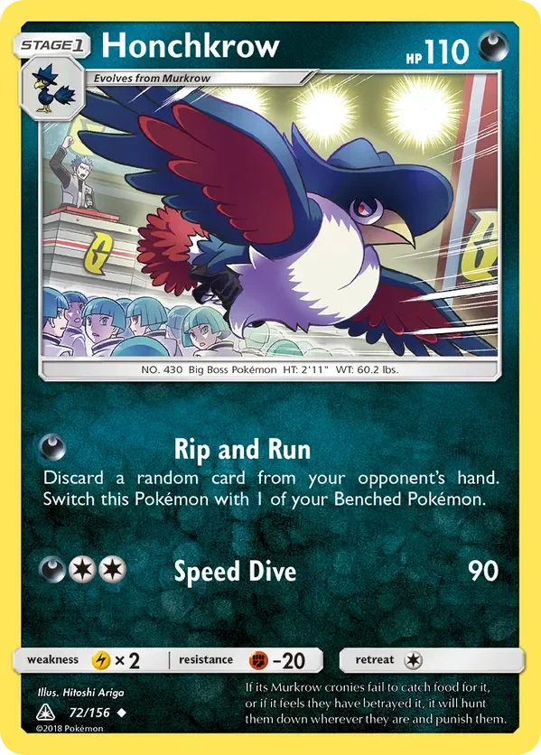 Card 72 Pokémon card from Ultra Prism set