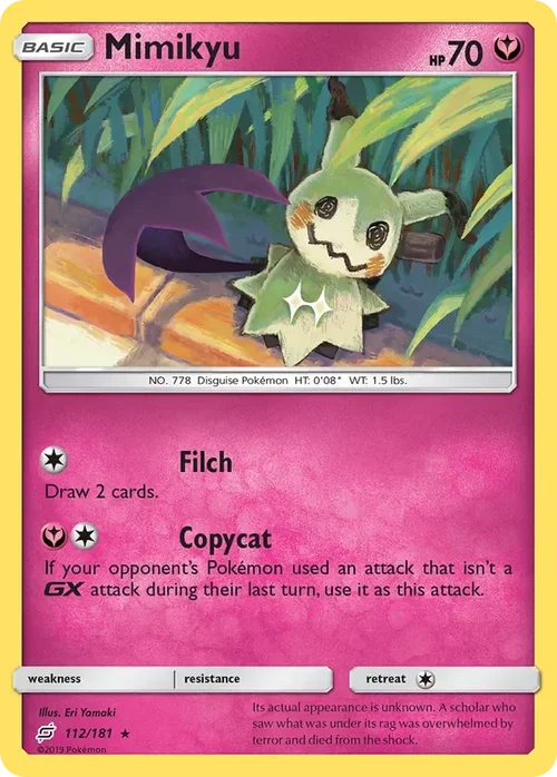 112/181 Mimikyu Rare Pokemon Card