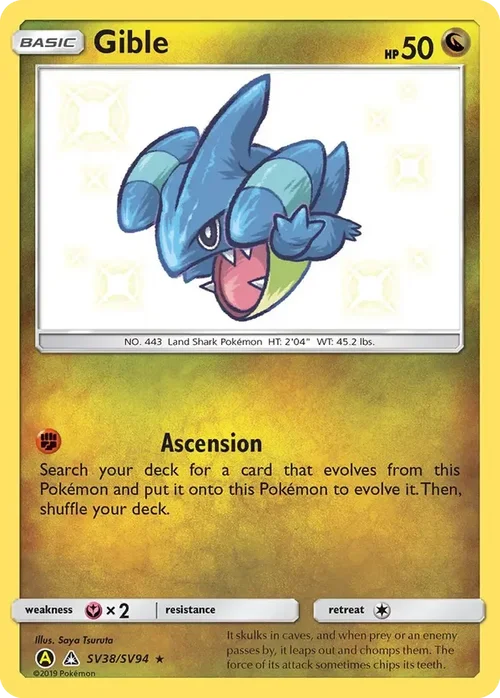 SV38/SV94 Gible Shiny Holo Rare Pokemon Card