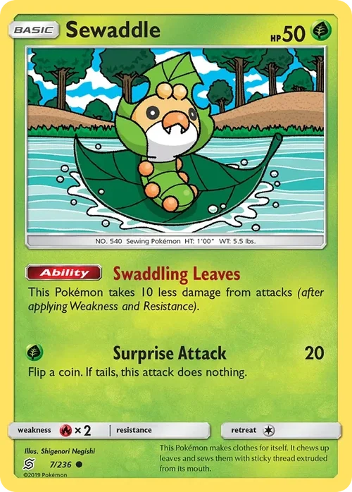 7/236 Sewaddle Common Pokemon Card
