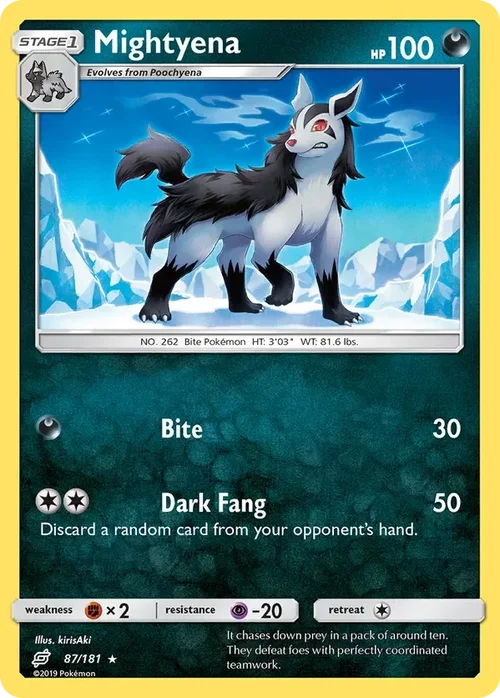 87/181 Mightyena Rare Pokemon Card