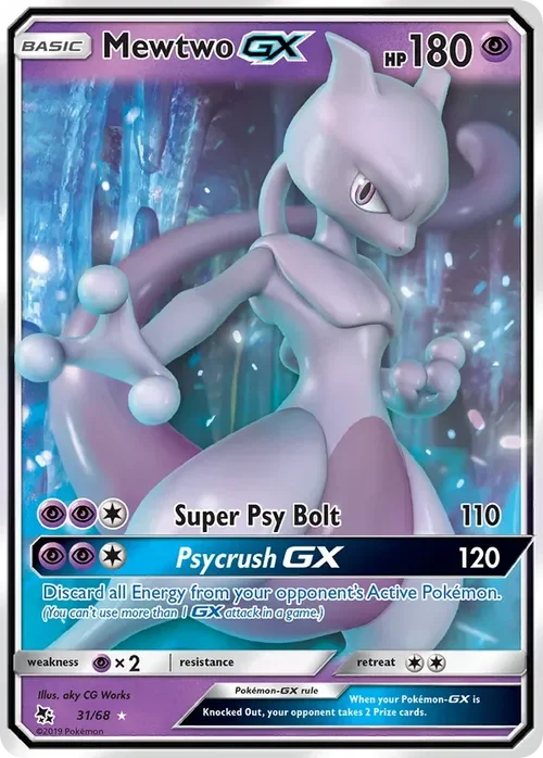 31/68 Mewtwo GX Ultra Rare Pokemon Card