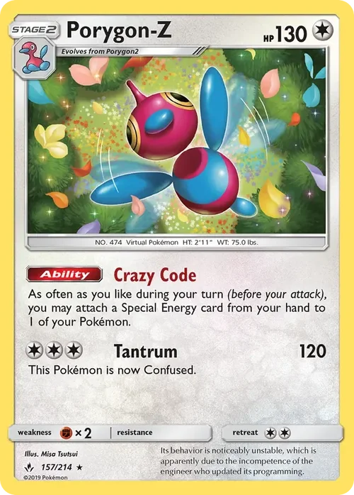 157/214 Porygon-Z Holo Rare Pokemon Card