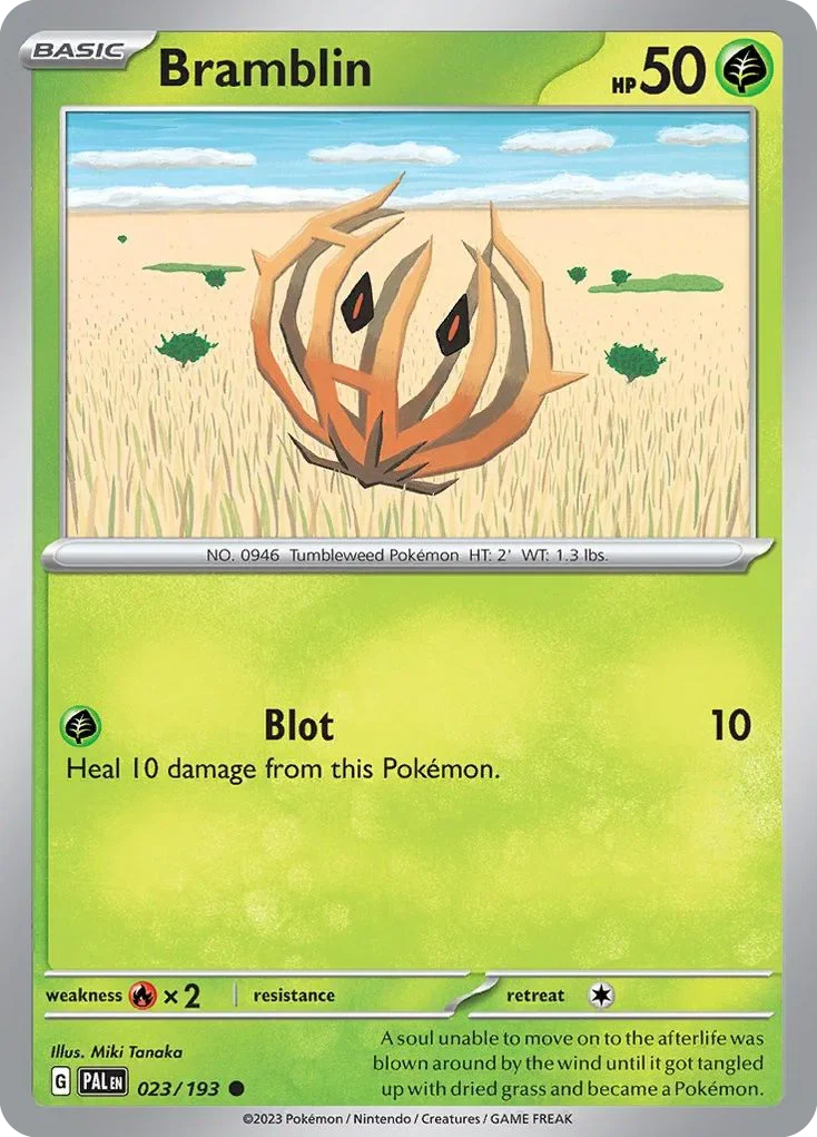 Bramblin 23 Pokemon card from Paldea Evolved set