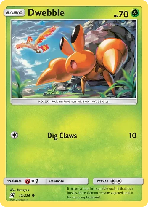 10/236 Dwebble Common Pokemon Card