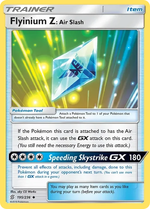 195/236 Flyinium Z: Air Slash Uncommon Trainer Card