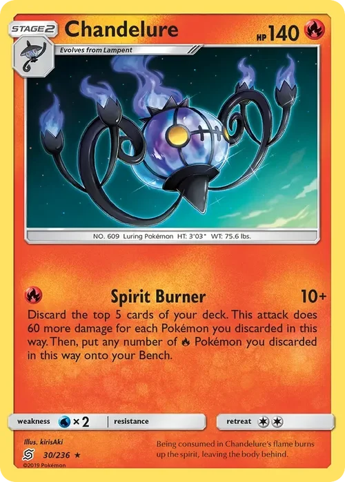 30/236 Chandelure Holo Rare Pokemon Card