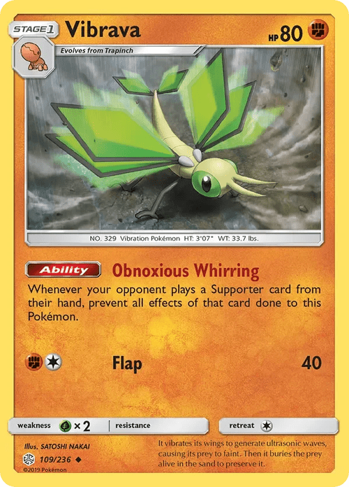 109/236 Vibrava Uncommon Pokemon Card