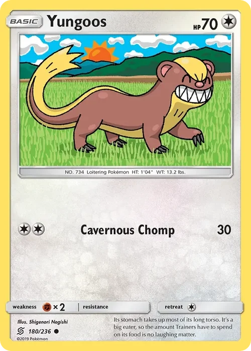 180/236 Yungoos Common Pokemon Card