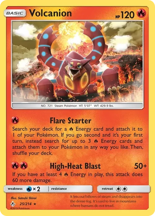 25/214 Volcanion Holo Rare Pokemon Card