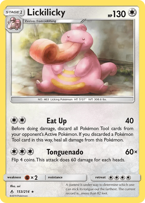 153/214 Lickilicky Rare Pokemon Card