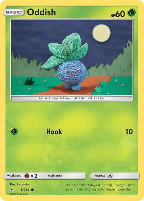 6/214 Oddish Common Pokemon Card