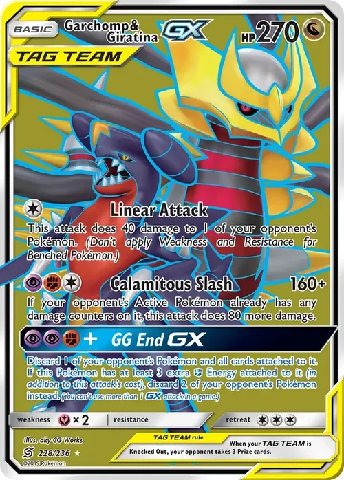 228/236 Garchomp & Giratina GX Full Art Ultra Rare Pokemon Card