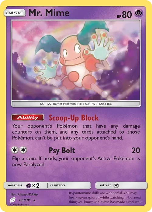 66/181 Mr. Mime Rare Pokemon Card
