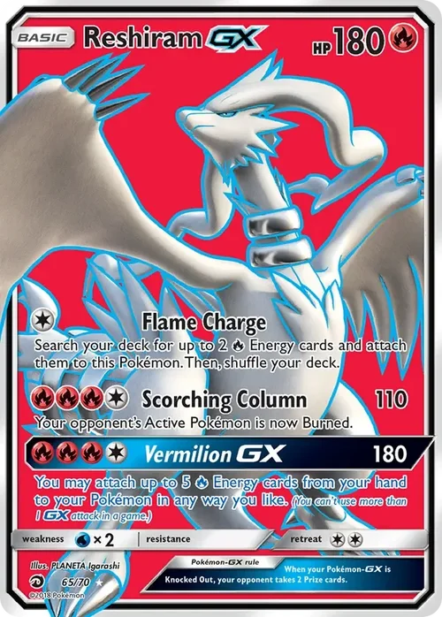 65/70 Reshiram GX Full Art Ultra Rare Pokemon Card