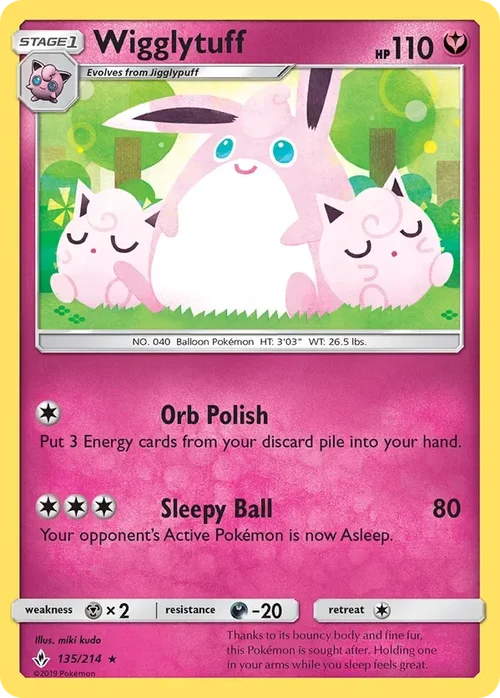 135/214 Wigglytuff Rare Pokemon Card