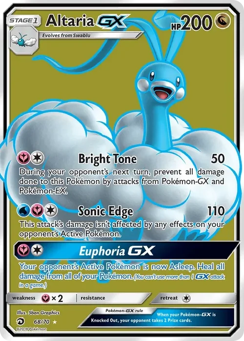 68/70 Altaria GX Full Art Ultra Rare Pokemon Card