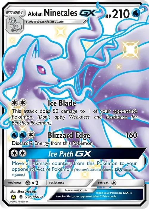 SV53/SV94 Alolan Ninetales GX Shiny Holo Rare Pokemon Card