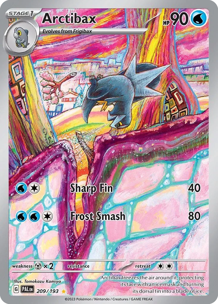 Arctibax 209 Pokemon card from Paldea Evolved set
