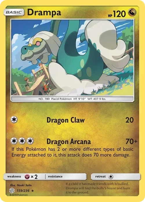 159/236 Drampa Rare Pokemon Card