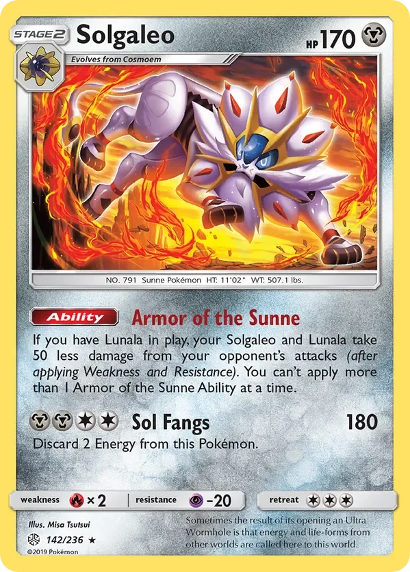 Card 142 Pokémon card from Cosmic Eclipse set