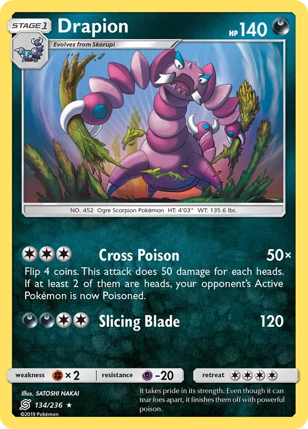 Card 134 Pokémon card from Unified Minds set
