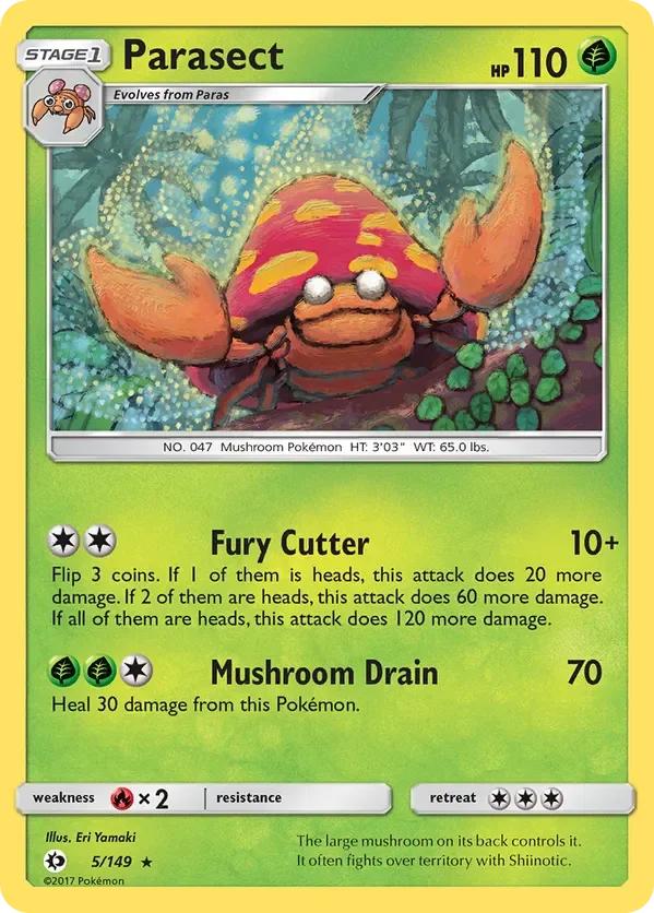Card 5 Pokémon card from Sun & Moon set