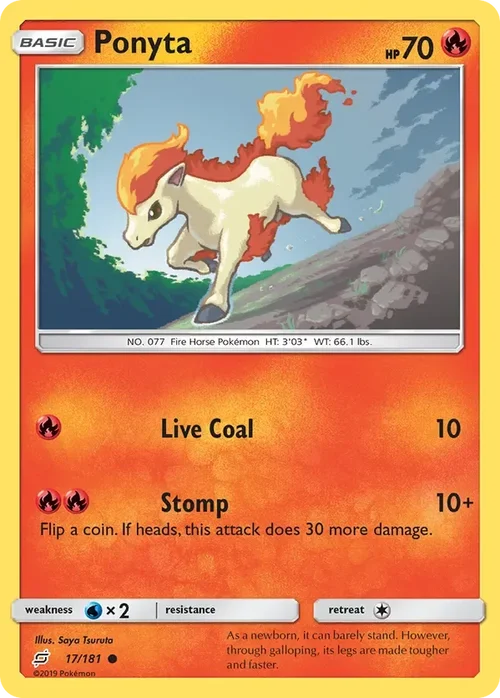 17/181 Ponyta Common Pokemon Card